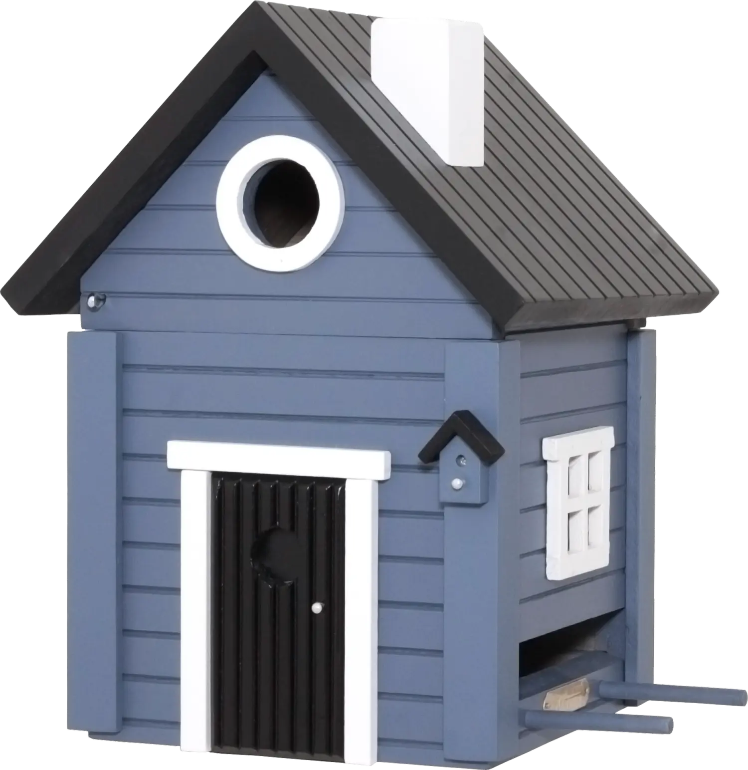WILDLIFE GARDEN - Futtertisch & Vogelnistkasten Blaues Haus - Nistkasten aus Holz für Kleinvögel