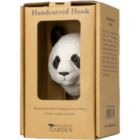 WILDLIFE GARDEN - Handgeschnitzter Haken – Panda - Wandhaken aus Holz