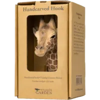 WILDLIFE GARDEN - Handgeschnitzter Haken – Giraffe - Wandhaken aus Holz
