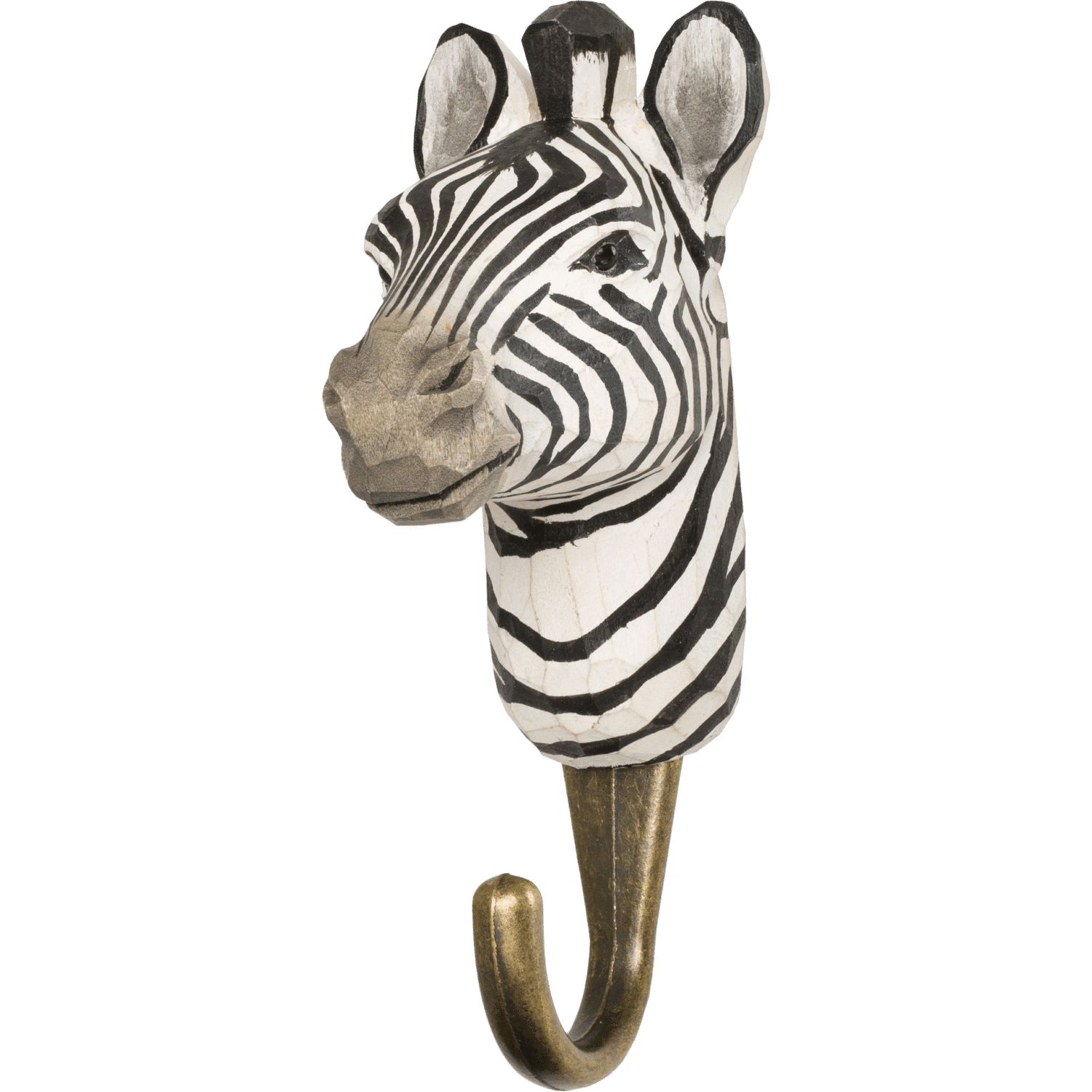 WILDLIFE GARDEN - Handgeschnitzter Haken – Zebra - Wandhaken aus Holz