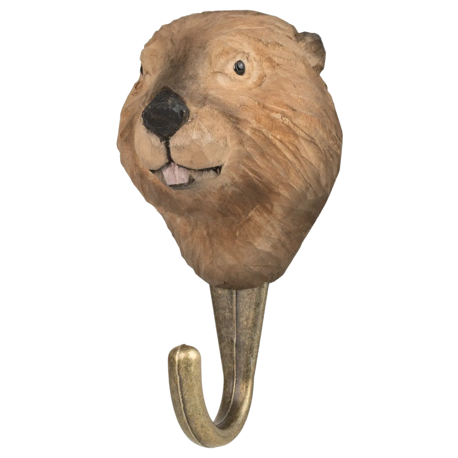 WILDLIFE GARDEN - Handgeschnitzter Haken – Biber - Wandhaken aus Holz