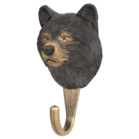 WILDLIFE GARDEN - Handgeschnitzter Haken – Schwarzbär - Wandhaken aus Holz