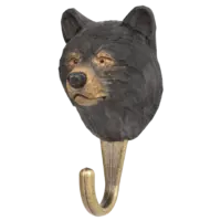 WILDLIFE GARDEN - Handgeschnitzter Haken – Schwarzbär - Wandhaken aus Holz