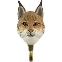 WILDLIFE GARDEN - Handgeschnitzter Haken – Luchs - Wandhaken aus Holz
