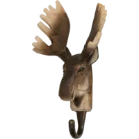 WILDLIFE GARDEN - Handgeschnitzter Haken – Elch - Wandhaken aus Holz