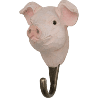 WILDLIFE GARDEN - Handgeschnitzter Haken – Schwein - Wandhaken aus Holz