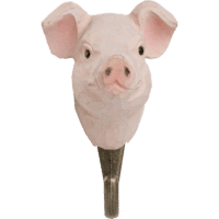 WILDLIFE GARDEN - Handgeschnitzter Haken – Schwein - Wandhaken aus Holz