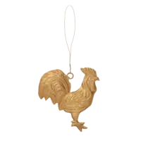 BUNGALOW - Gold Ornament – Hahn - zum Aufhängen