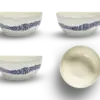 SERAX-OTTOLENGHI - OTTOLENGHI FEAST Bowl Large – White + Swirl Stripes Blue - Large - 4er SET ø 15 x H7 CM