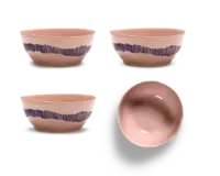 SERAX-OTTOLENGHI - OTTOLENGHI FEAST Bowl Large – Delicious Pink + Swirl Stripes Blue - Large - 4er SET ø 15 x H7 CM