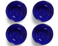 SERAX-OTTOLENGHI - OTTOLENGHI FEAST Bowl XL – Lapis Lazuli + Swirl Stripes White - XLarge - 4er SET ø 17 x H7 CM