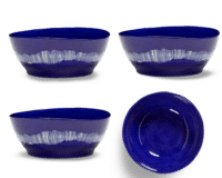 SERAX-OTTOLENGHI - OTTOLENGHI FEAST Bowl XL – Lapis Lazuli + Swirl Stripes White - XLarge - 4er SET ø 17 x H7 CM