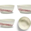 SERAX-OTTOLENGHI - OTTOLENGHI FEAST Bowl XL – White + Swirl Stripes Red - XLarge - 4er SET ø 17 x H7 CM
