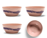 SERAX-OTTOLENGHI - OTTOLENGHI FEAST Bowl XL – Delicious Pink + Swirl Stripes Blue - XLarge - 4er SET ø 17 x H7 CM