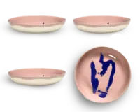 SERAX-OTTOLENGHI - OTTOLENGHI – FEAST Schale S – Delicious Pink + Pepper Blue - 4er SET, ø 11.5 x H2 CM