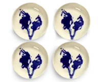 SERAX-OTTOLENGHI - OTTOLENGHI – FEAST Schale S – White + Artichoke Blue - 4er SET, ø 11.5 x H2 CM