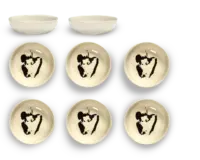 SERAX-OTTOLENGHI - OTTOLENGHI – FEAST Schale XS – White + Pepper Black - 8er SET, ø 7.5 x H2 CM