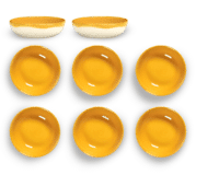 SERAX-OTTOLENGHI - OTTOLENGHI – FEAST Schale XS – Sunny Yellow - 8er SET, ø 7.5 x H2 CM