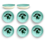 SERAX-OTTOLENGHI - OTTOLENGHI – FEAST Schale XS – Azure + Brokkoli Green - 8er SET, ø 7.5 x H2 CM