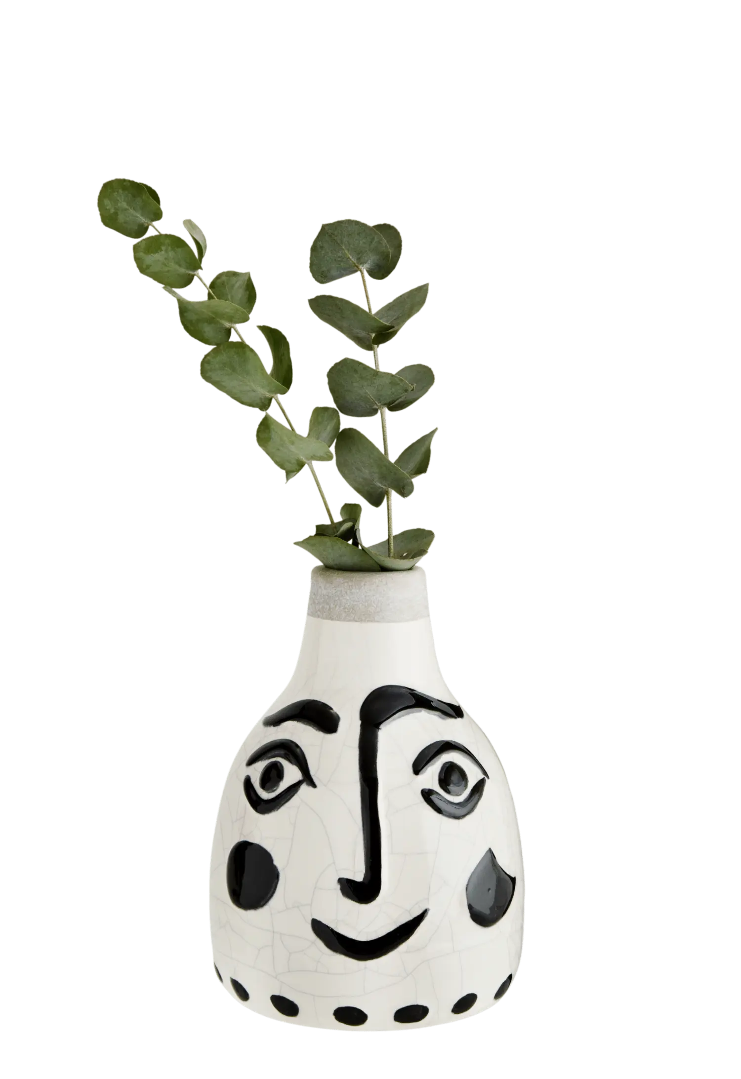 MADAM STOLTZ - Vase mit aufgemaltem Gesicht, klein
