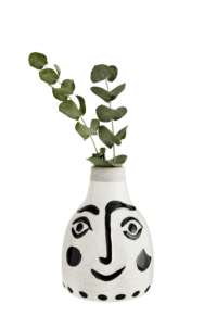 MADAM STOLTZ - Vase mit aufgemaltem Gesicht, klein