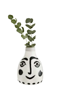 MADAM STOLTZ - Vase mit aufgemaltem Gesicht, klein