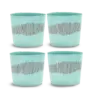 SERAX-OTTOLENGHI - OTTOLENGHI – FEAST Espresso Cups 15 cl – Azure + Swirl Stripes Red - 4er SET ø 7 x H6 CM
