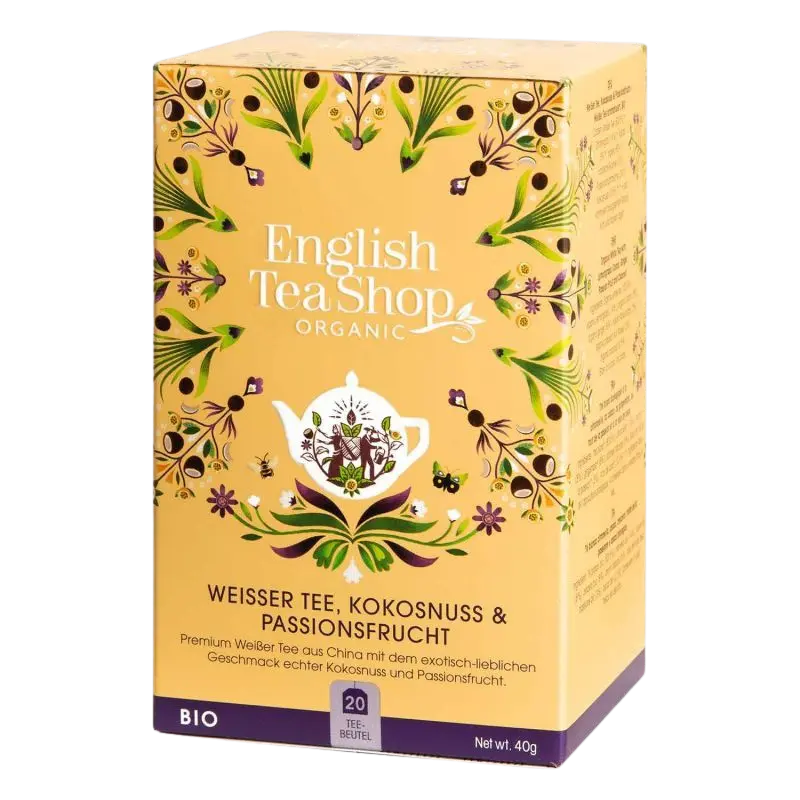 English Tea Shop - Weißer Tee, Kokosnuss & Passionsfrucht – BIO - 20 Beutel