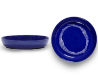 SERAX-OTTOLENGHI - OTTOLENGHI – FEAST Teller Hoher Rand – Lapis Lazuli + Swirl Stripes White - 2er SET ø 22 x H4 CM