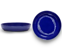 SERAX-OTTOLENGHI - OTTOLENGHI – FEAST Teller Hoher Rand – Lapis Lazuli + Swirl Stripes White - 2er SET ø 22 x H4 CM