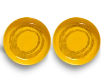 SERAX-OTTOLENGHI - OTTOLENGHI – FEAST Teller Hoher Rand – Sunny Yellow + Swirl Dots Black - 2er SET ø 22 x H4 CM