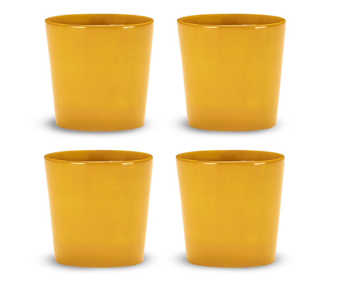 SERAX-OTTOLENGHI - OTTOLENGHI – FEAST Coffee Cups 25 cl FEAST – Sunny Yellow - 4er Set ø 7.5 x H7.5 CM