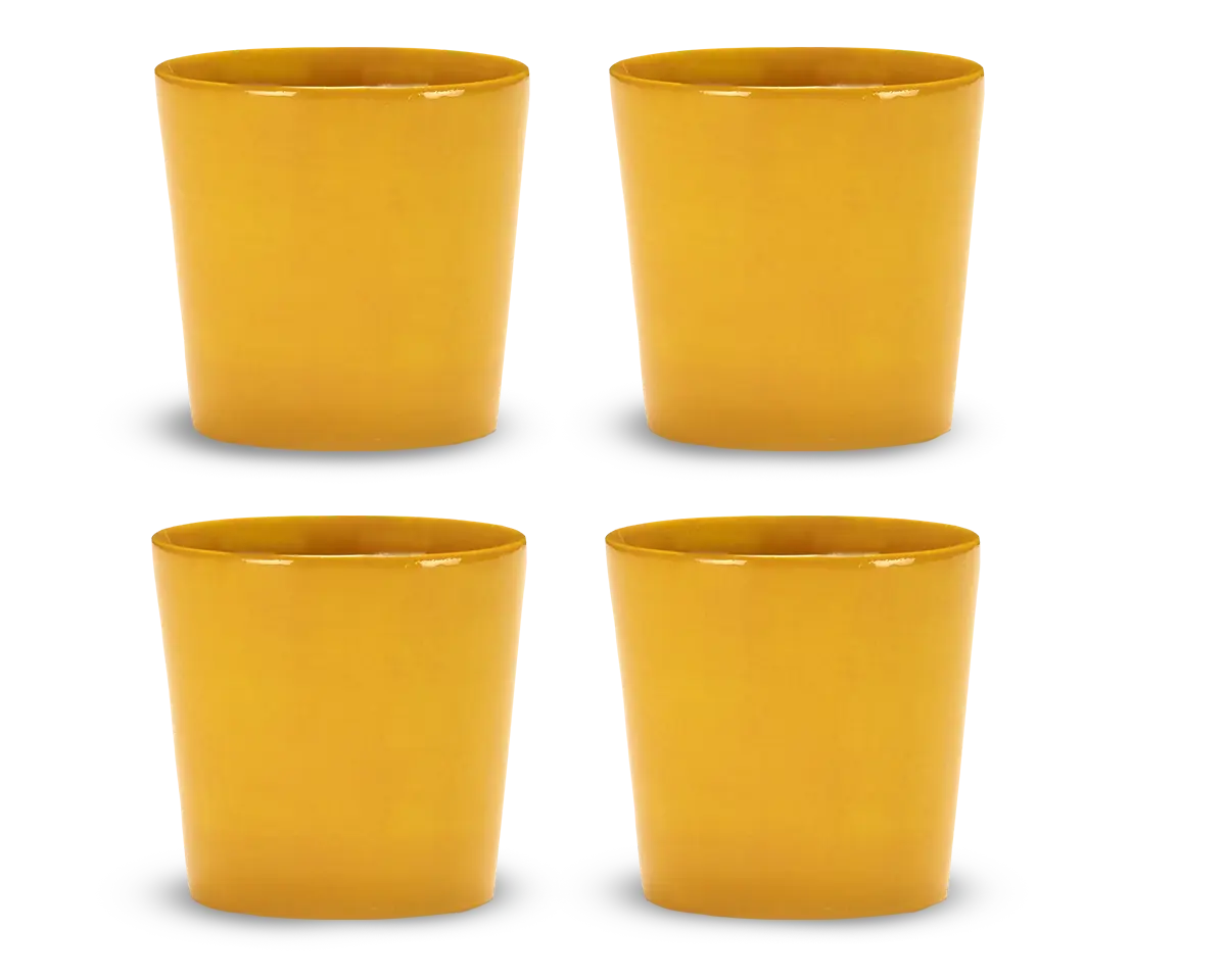 SERAX-OTTOLENGHI - OTTOLENGHI – FEAST Coffee Cups 25 cl FEAST – Sunny Yellow - 4er Set ø 7.5 x H7.5 CM