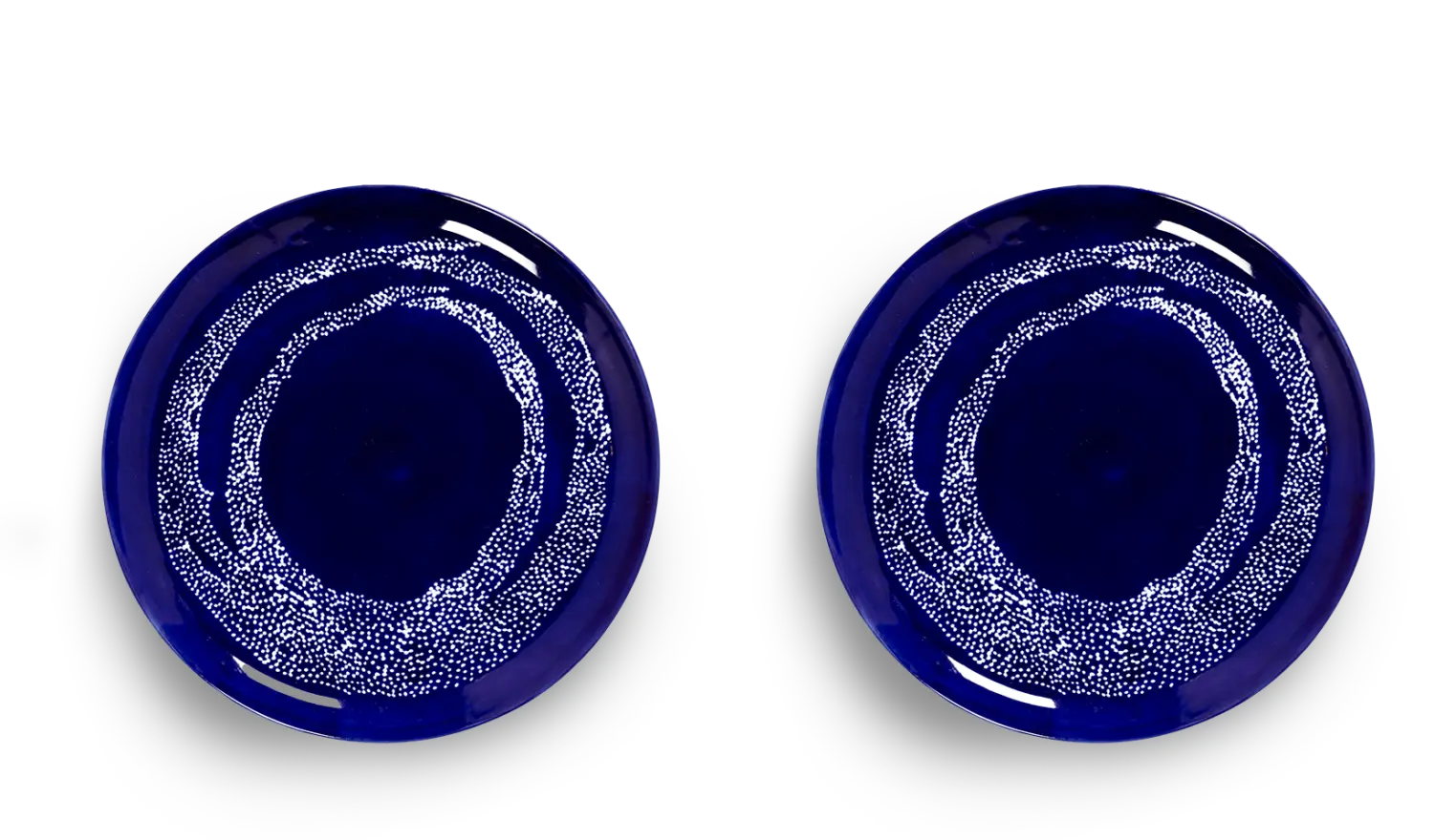 SERAX-OTTOLENGHI - OTTOLENGHI – FEAST Teller L – Lapis Lazuli + Swirl Dots White - 2er SET ø 26 x H2CM