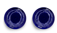 SERAX-OTTOLENGHI - OTTOLENGHI – FEAST Teller L – Lapis Lazuli + Swirl Dots White - 2er SET ø 26 x H2CM