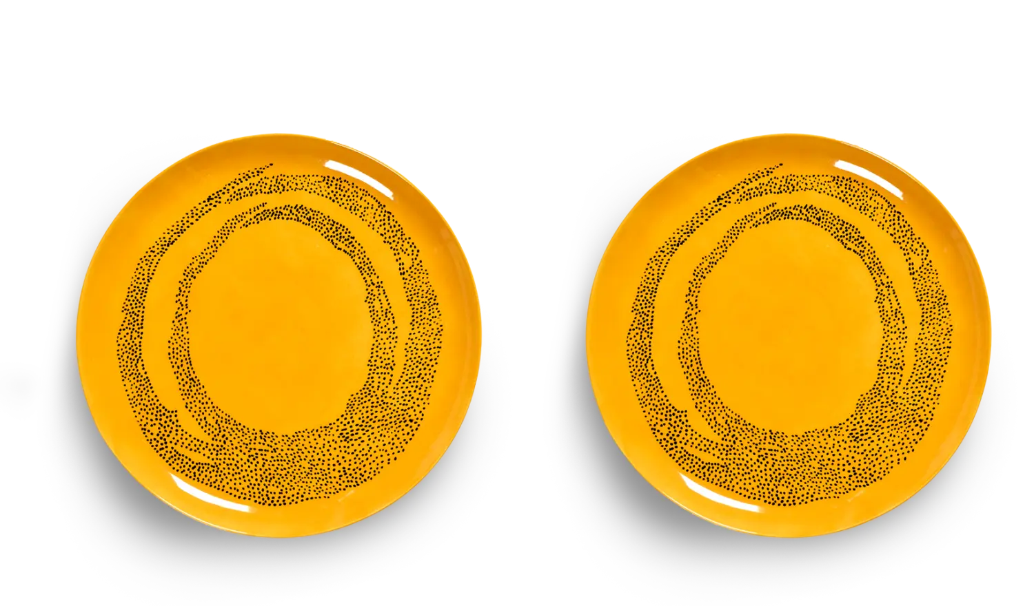 SERAX-OTTOLENGHI - OTTOLENGHI – FEAST Teller L – Sunny Yellow + Swirl Dots Black - 2er SET ø 26 x H2CM