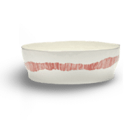 SERAX-OTTOLENGHI - OTTOLENGHI – FEAST Salatschüssel – White + Swirl Stripes Red - ø 27.5 x H9.5 CM