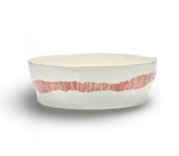 SERAX-OTTOLENGHI - OTTOLENGHI – FEAST Salatschüssel – White + Swirl Stripes Red - ø 27.5 x H9.5 CM