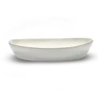 SERAX-OTTOLENGHI - OTTOLENGHI – FEAST Servierplatte L – White + Artichoke Black - Large - ø 44.5 x H9 CM