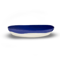 SERAX-OTTOLENGHI - OTTOLENGHI – FEAST Servierplatte M – Lapis Lazuli + Swirl Stripes White - Medium- ø 35 x H6 CM