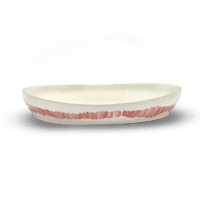 SERAX-OTTOLENGHI - OTTOLENGHI – FEAST Servierplatte M – White + Swirl Stripes Red - Medium- ø 35 x H6 CM