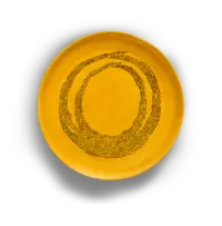 SERAX-OTTOLENGHI - OTTOLENGHI – FEAST Servierplatte Tief S – Sunny Yellow + Swirl Dots Black - Small (Tief) - ø 34 x H4 CM