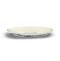 SERAX-OTTOLENGHI - OTTOLENGHI – FEAST Servierplatte Tief S – White + Swirl Stripes Blue - Small (Tief) - ø 34 x H4 CM