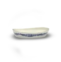 SERAX-OTTOLENGHI - OTTOLENGHI – FEAST Servierplatte S – White + Swirl Stripes Blue - Small ø 30 x H6 CM