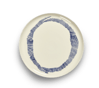 SERAX-OTTOLENGHI - OTTOLENGHI – FEAST Servierteller – White + Swirl Stripes Blue - ø 35 x H2 CM