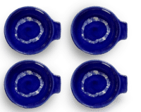 SERAX-OTTOLENGHI - OTTOLENGHI – FEAST Tapas Teller S – Lapis Lazuli + Swirl Stripes White - 4er SET ø 7.5 x H3 CM
